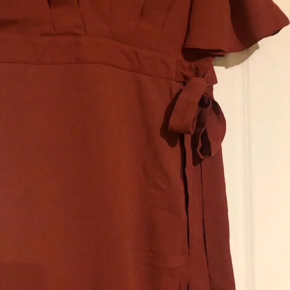 Burnt orange faux tie dress - Picture 4 of 7